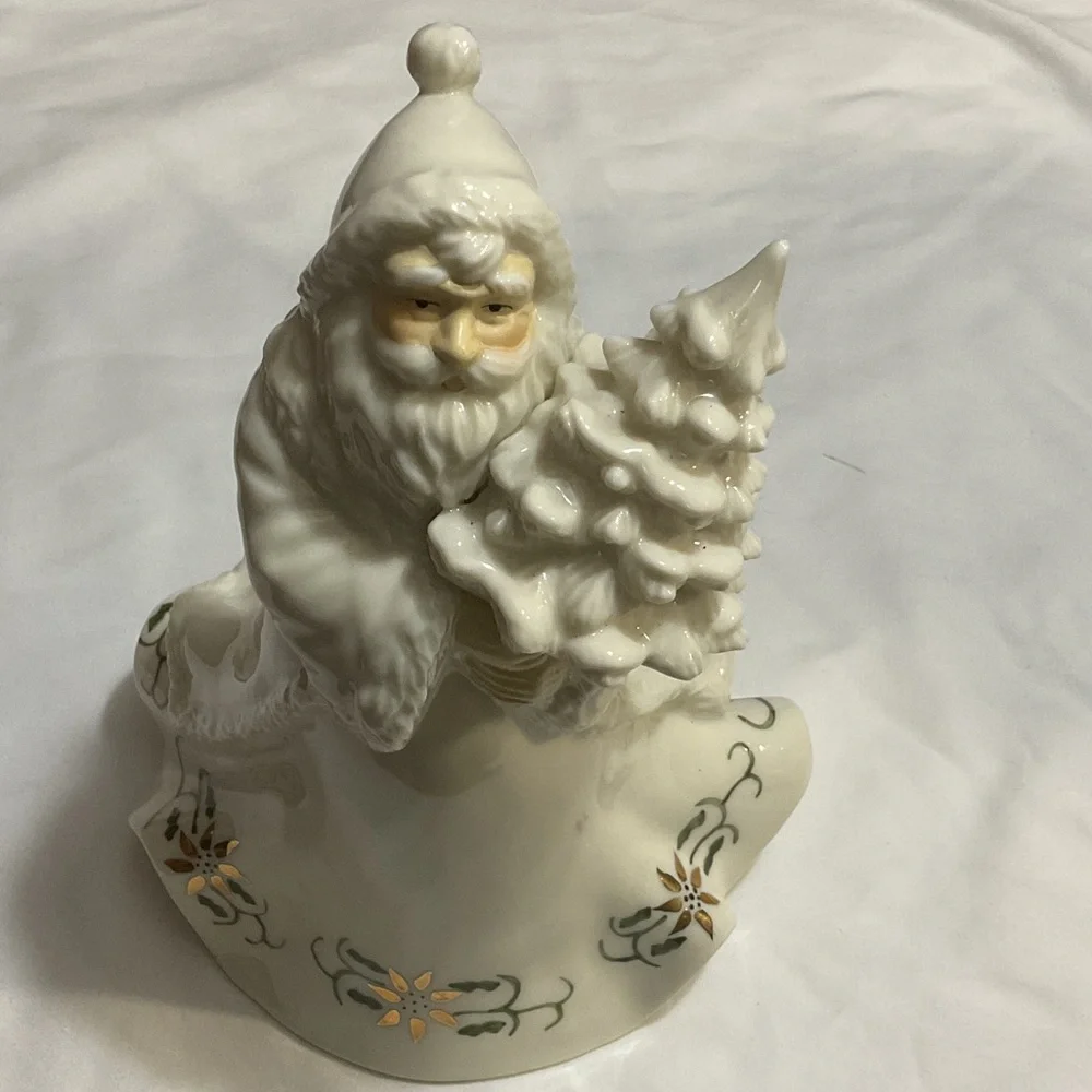 Ceramic Santa Claus Figurine with Christmas Tree